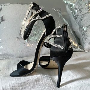 NINA New York strappy sandals w/ rhinestones